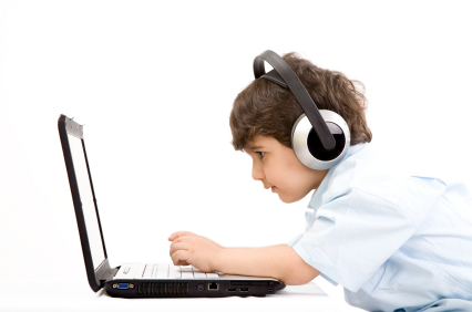 Photo of a young boy with headphones